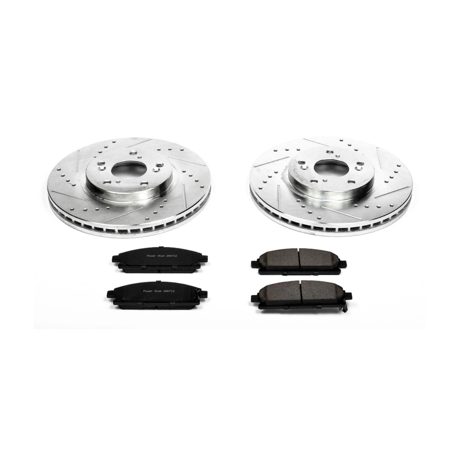 Power Stop K2290 Z23 Carbon Fiber Brake Pads with Drilled & Slotted Brake Rotors Kit For Acura MDX 2003-2006 [Model Specific]