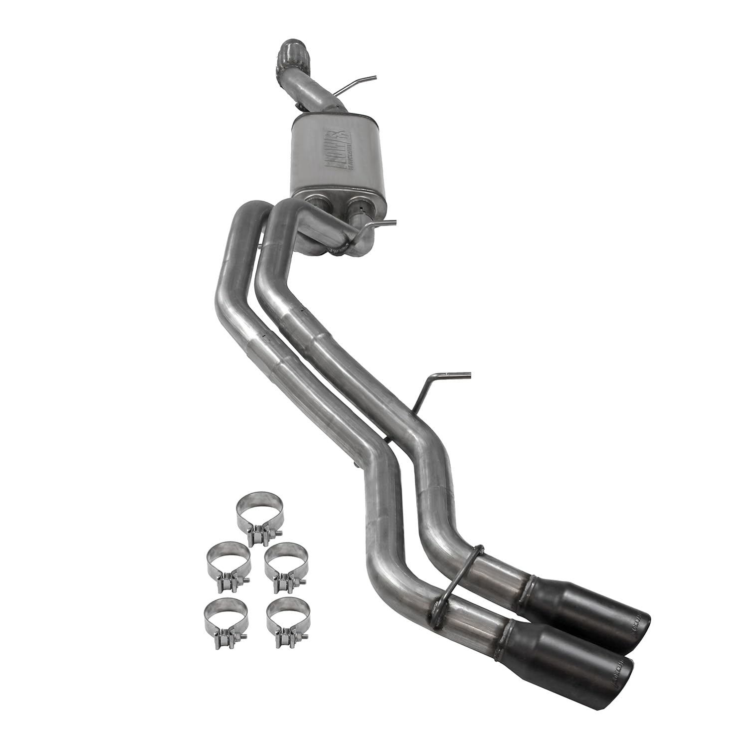 Flowmaster 717986 Cat-Back FlowFX Exhaust Kit 3 to Dual 2.5 Inch Same Side Exit 409 Stainless Steel 3.5 Inch Black Ceramic Coated Tips Compatible with 2015-2020 Chevy Tahoe GMC Yukon 5.3L 2/4WD