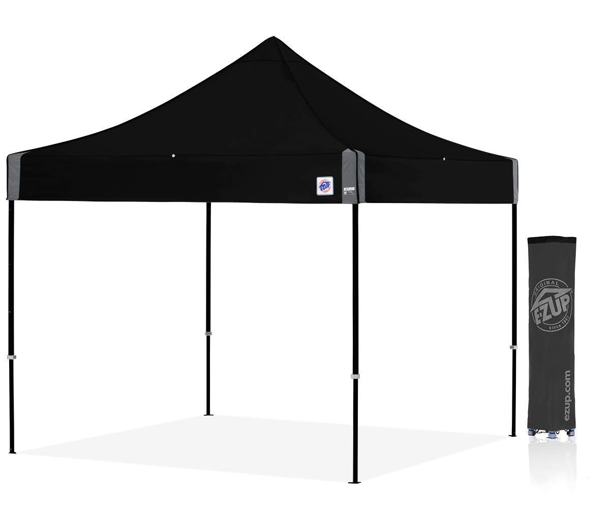 E-Z UP Instant Shelter Eclipse Canopy, 10' x 10', Black Steel Frame and Professional Grade Black Top