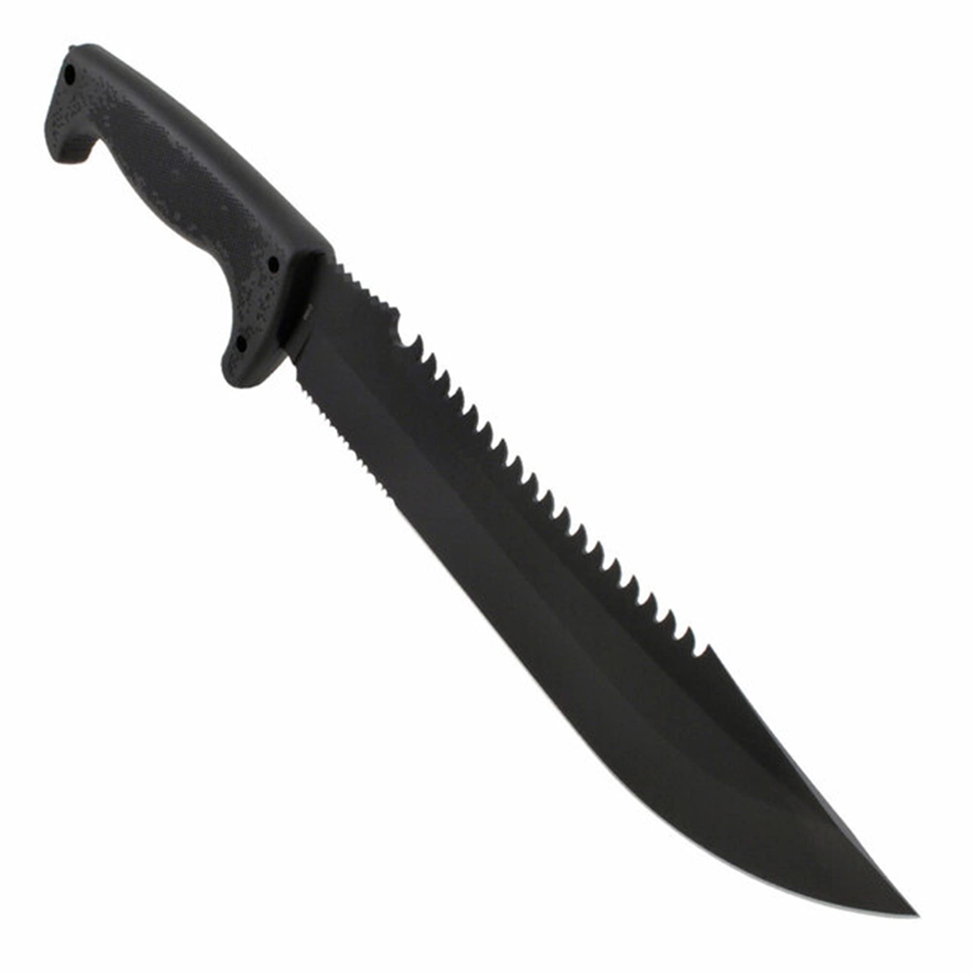 SOG Fixed Blade Jungle Primitive- Camping and Field Tactical Machete with Sheath for Clearing Brush, Full Tang Survival Knife 15.3 Inches (F03TN-CP), Steel,Black