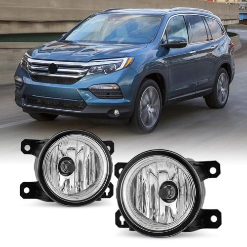 OEM Replica Black Horse Fog Light Clear Compatible with 2016-2017 Honda Pilot-HD880OE
