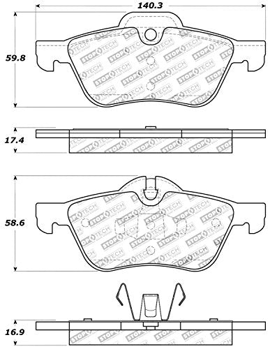 Sport Brake Pads StopTech 309.09390 with Shims and Hardware