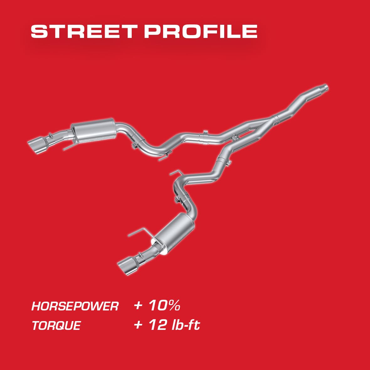 3" MBRP Dual Split Rear Street Version Cat Back with 4.5" Tips AL S7274AL