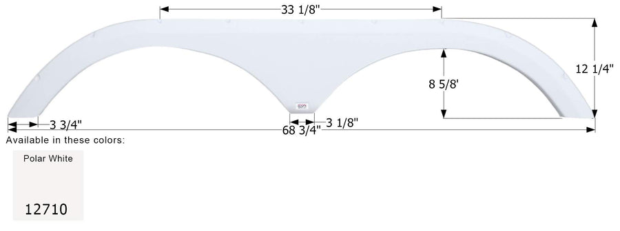Fender Skirt ICON, Tandem, Starcraft, FS2710, Polar White