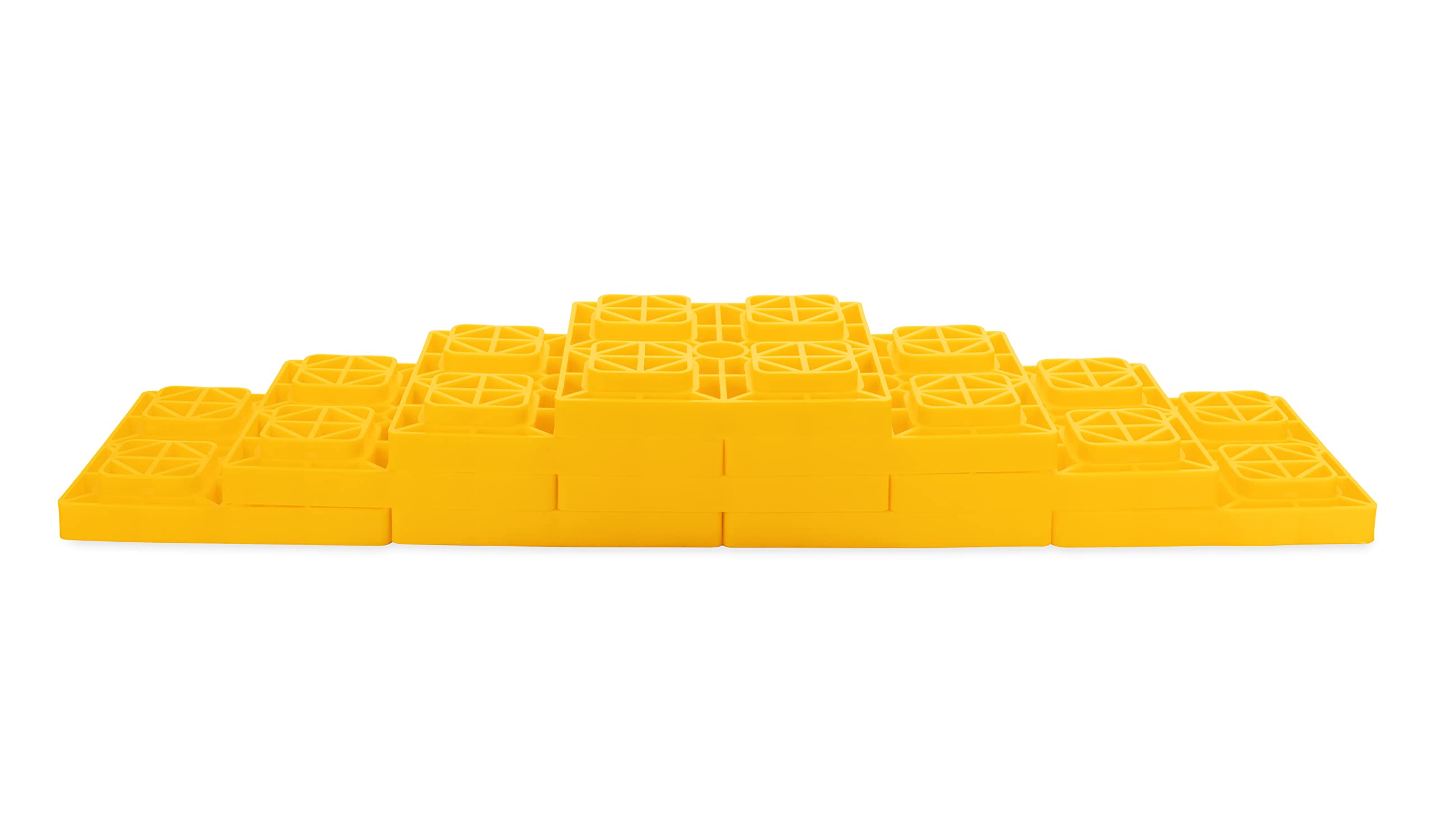 Heavy Duty Camco Leveling Blocks | Ideal for Leveling Single Wheels, Double Wheels, Hydraulic Jacks, Tongue Jacks, and More | Yellow | 10-Pack (44505)