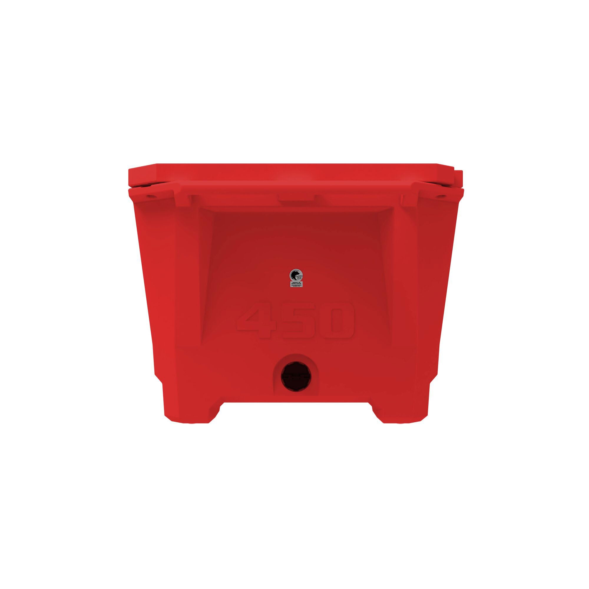 450 Cooler Grizzly | 450 qt Ice Chest Durable Rotomolded Insulated | Made in USA | Warranty for Life | for Cold Plunge Ice Bath Camping Fishing Hunting | G450 | Red