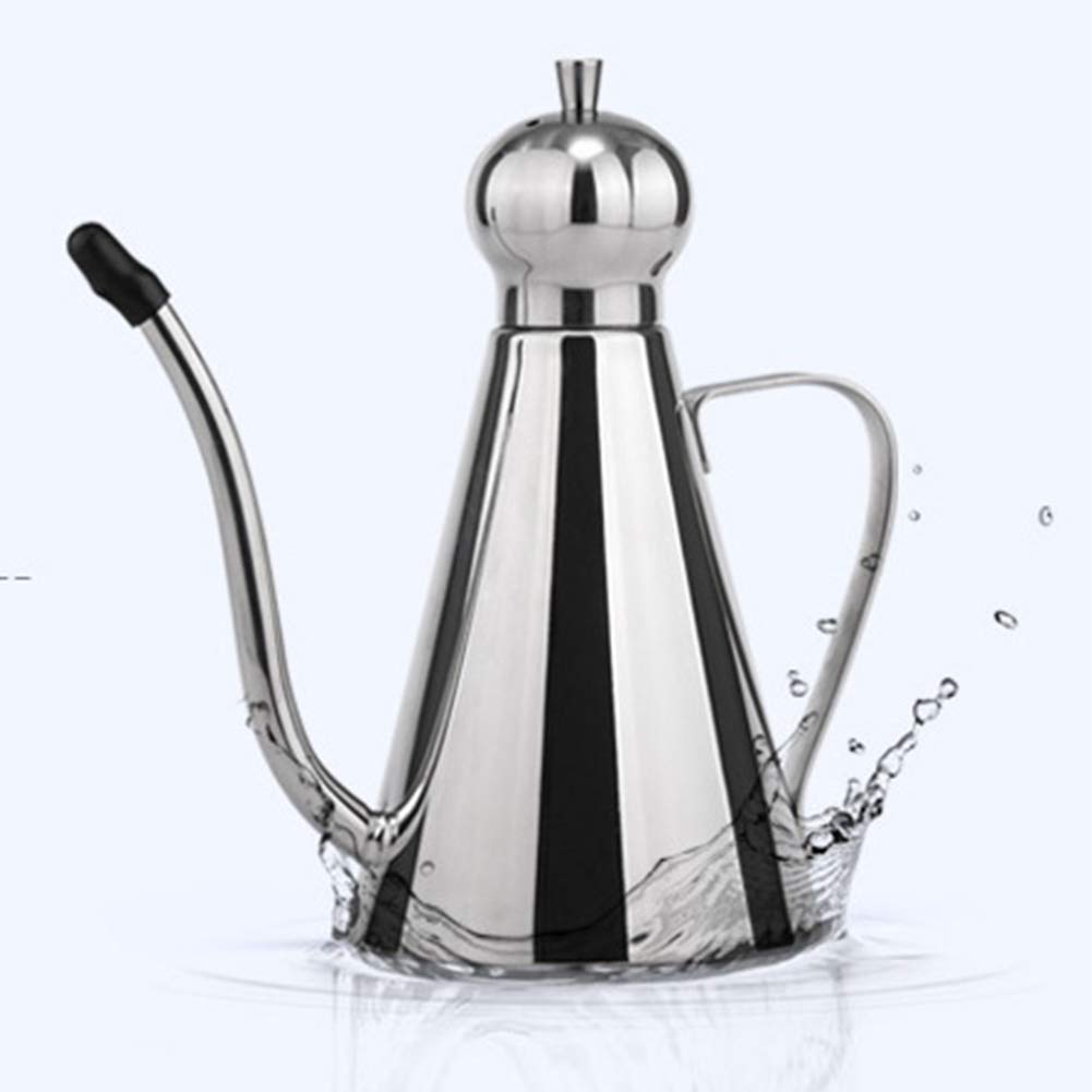 Stainless Steel Oil Dispenser, Olive Oil Drizzler, Olive Oil Bottle with Drip-Free Spout, Thickened Cone Leakproof Oil Pot for Kitchen(350ml/500ml/1L)