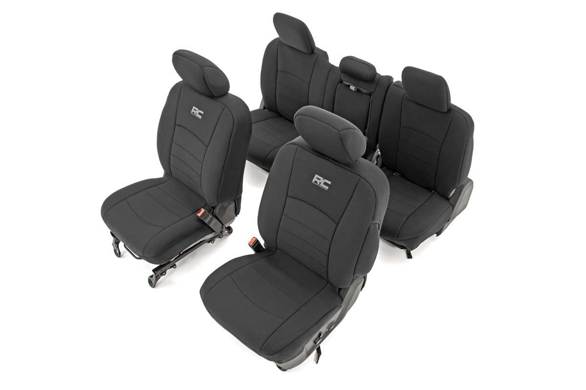 Rough Country Neoprene Seat Covers for 1500 Ram (2019-2026) - Waterproof, UV-Resistant, Foam-Padded Front & Rear Covers