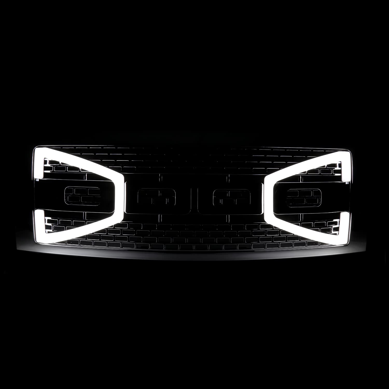 Chrome Mesh Front Hood Grille w/LED Light Tubes Spec-D Tuning Compatible with 2009-2014 Ford F-150