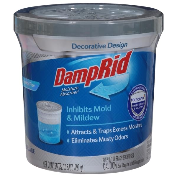 FG01FFESB Damp Rid Refillable Moisture Absorber with Micro Ban, Fragrance Free, 10.5 oz. - Quantity 4