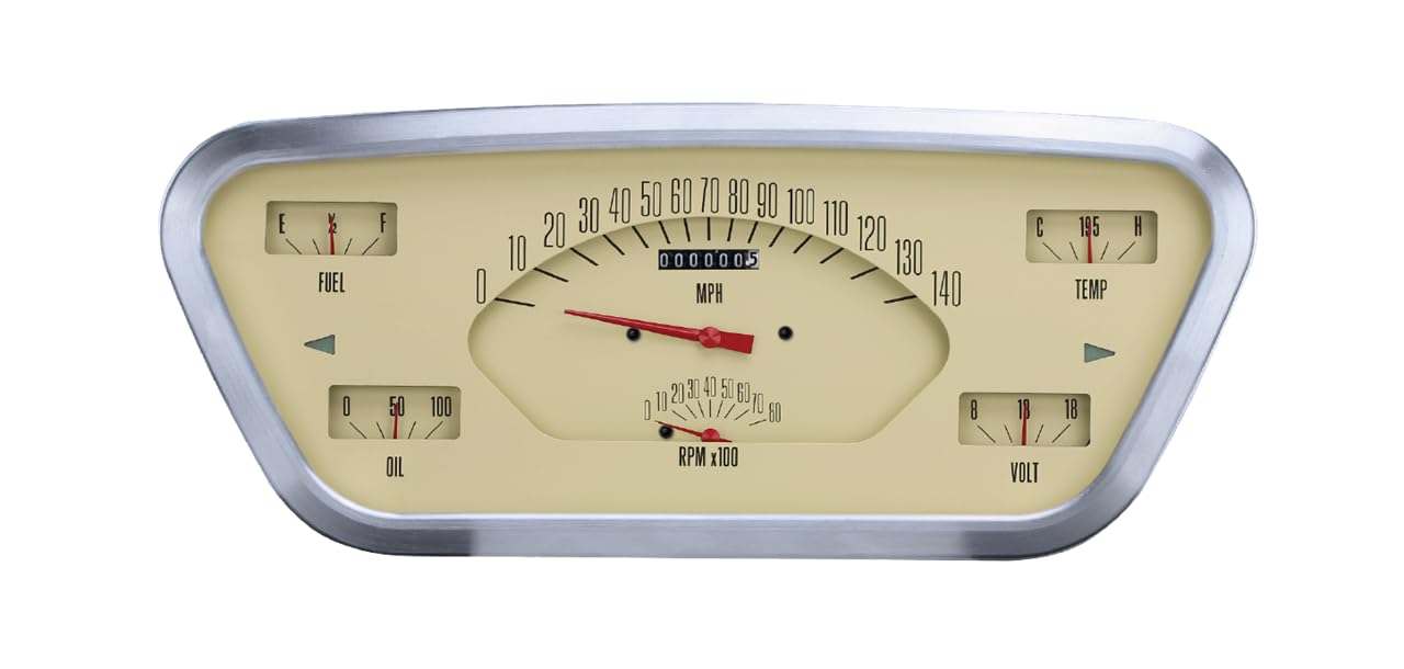 Classic Instruments 6-in-One Gauge Package FT53T Direct Fit Tan Compatible with 1953-1955 Ford F100