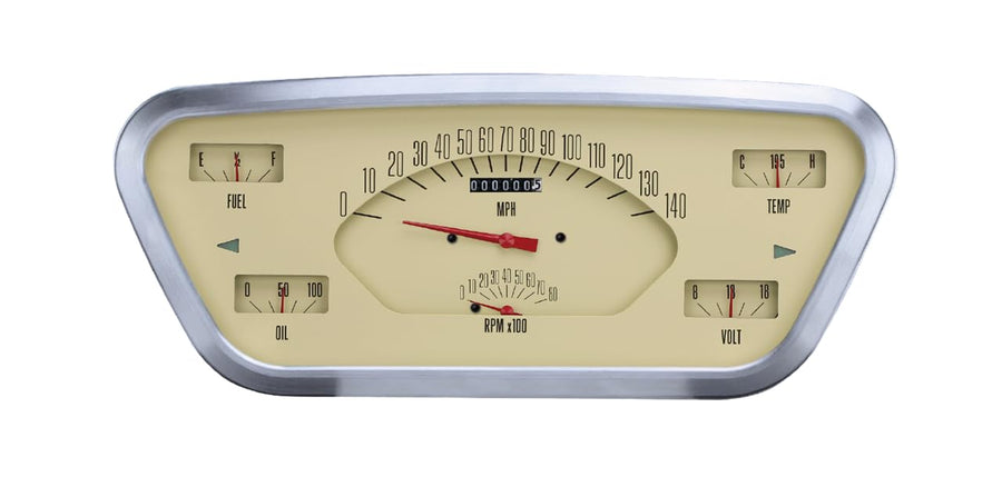 Classic Instruments 6-in-One Gauge Package FT53T Direct Fit Tan Compatible with 1953-1955 Ford F100