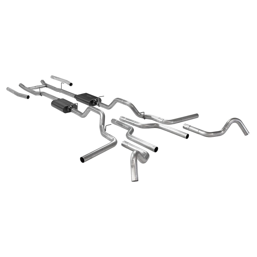 Flowmaster American Thunder 817938 Crossmember-Back Exhaust Kit 2.5 Inch 409 Stainless Steel Dual Exit Compatible with 1967-1972 Ford F-100/250/350 V8 Without Side Tank, 2WD Short and Long Bed