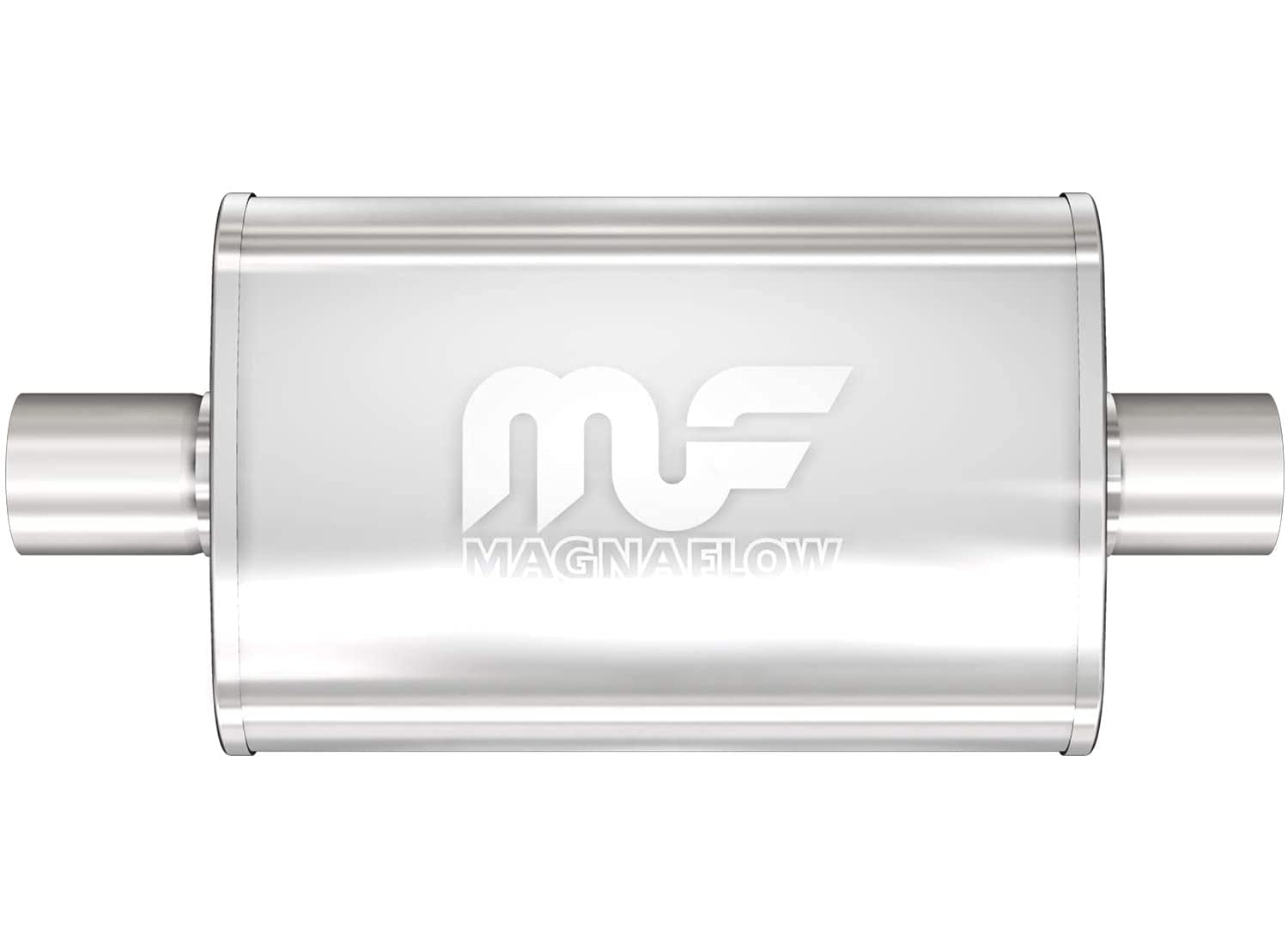 MagnaFlow Exhaust Performance Muffler 11219: 3"/3" Inlet/Outlet, 4x9x14" Oval, Stainless Steel, Satin Finish