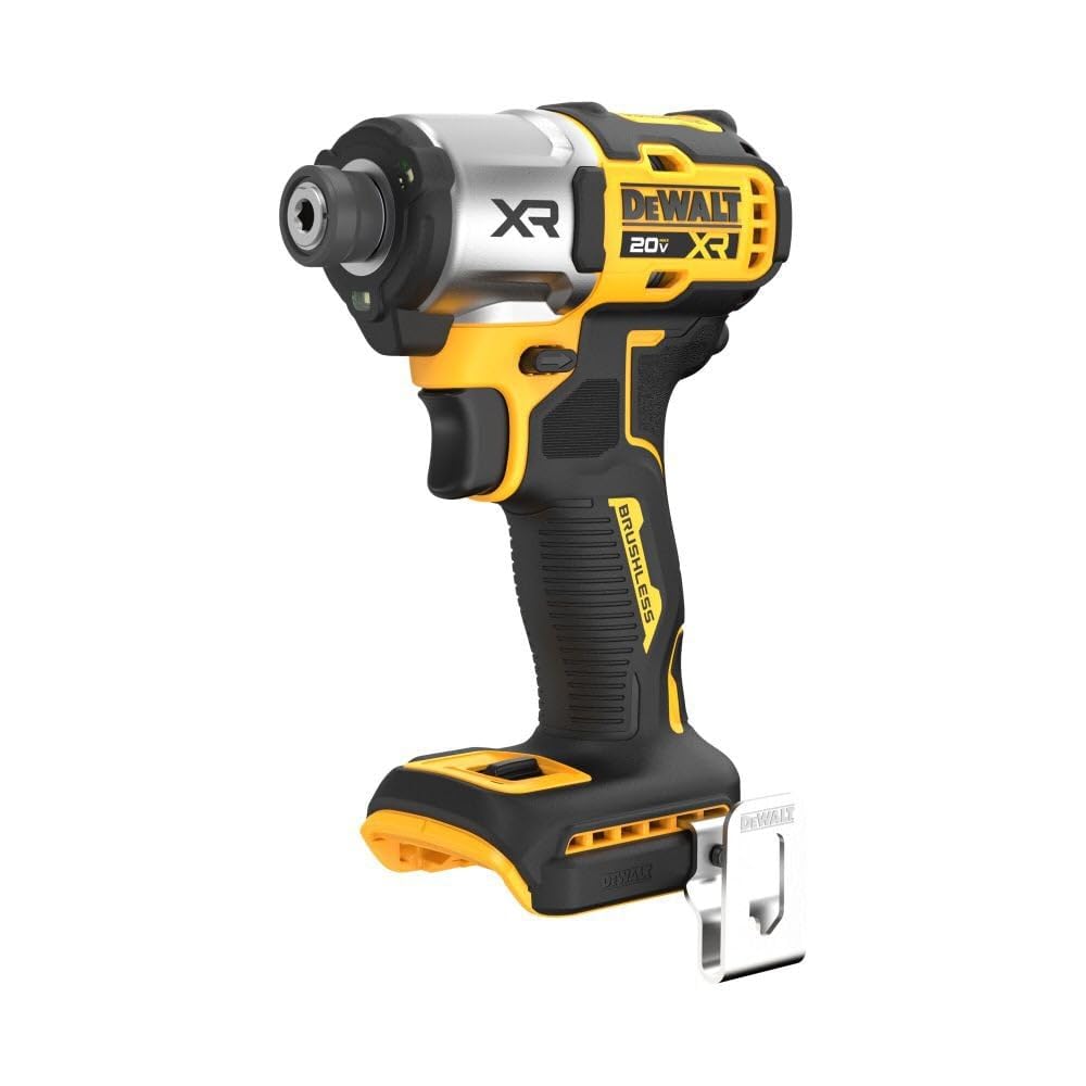20V MAX XR DEWALT Impact Driver, 1/4 Inch High Torque Brushless 3 Speed Premium Cordless Impact Driver with LED Light, Extended Runtime, Tool Only (DCF845B)