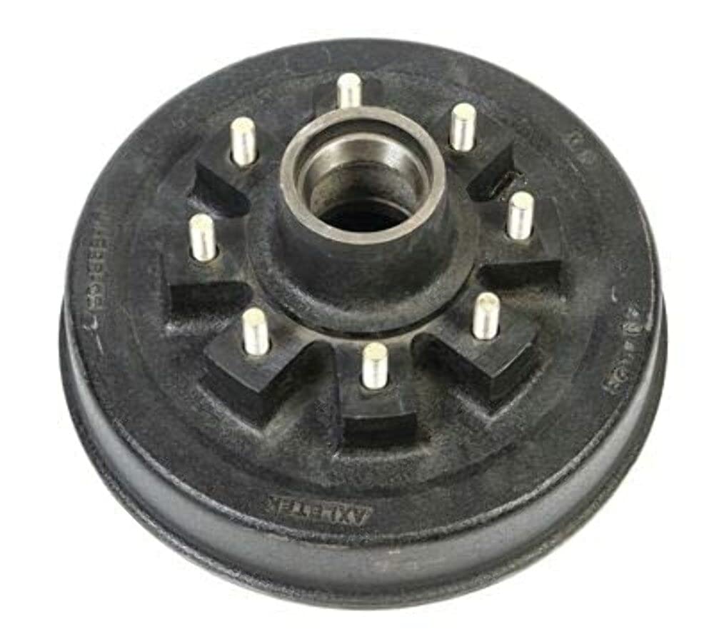 Trailer Brake Hub Assembly Husky Towing 30802 with Drum 5500 to 7000 lb Capacity 12 Inch Diameter 8x6.5 Bolt Pattern 1/2 Inch Stud Diameter Single