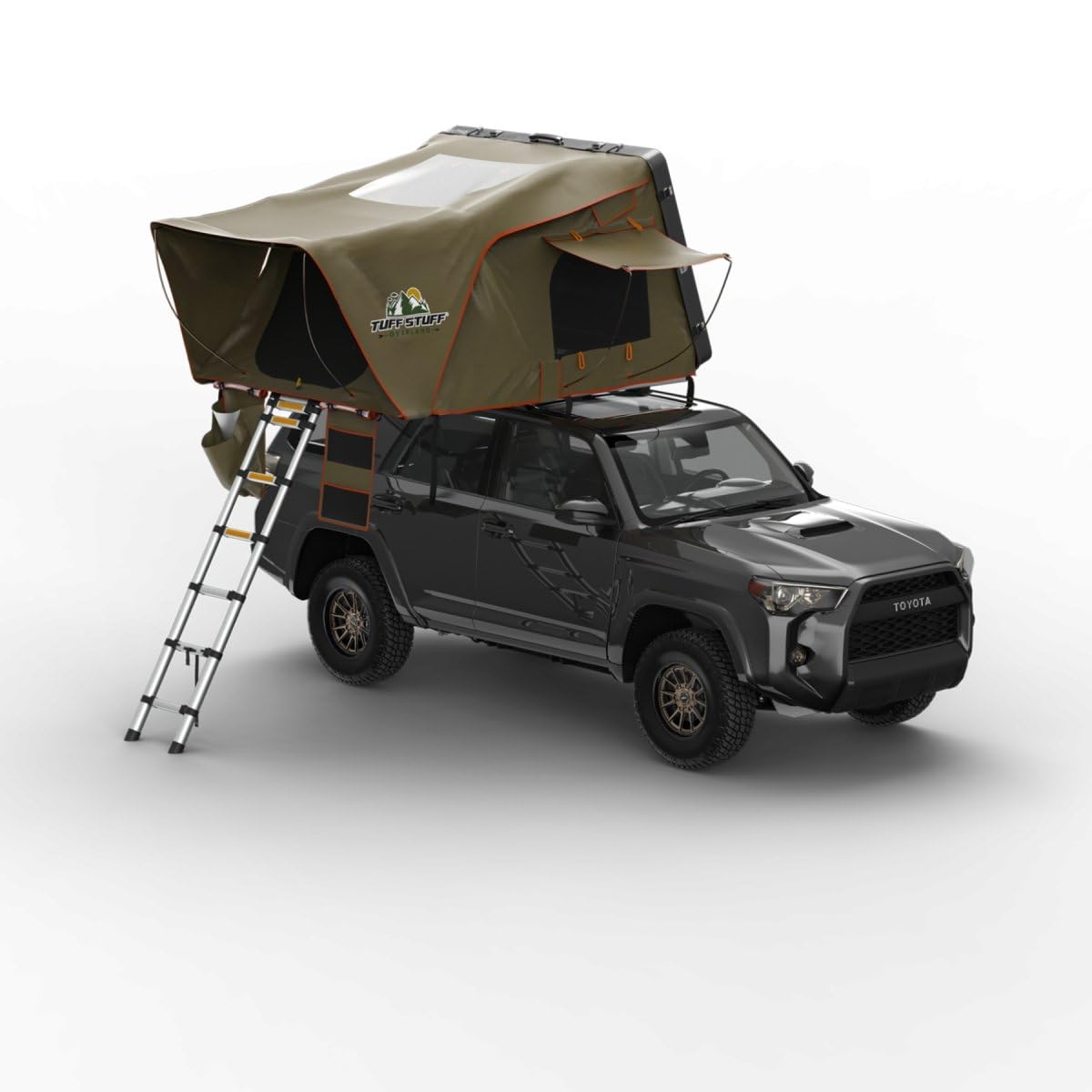 Tuff Stuff TS-RTT-CS-BK Overland Alpha™ Hard Top Side Open Tent; Black; 4 Person
