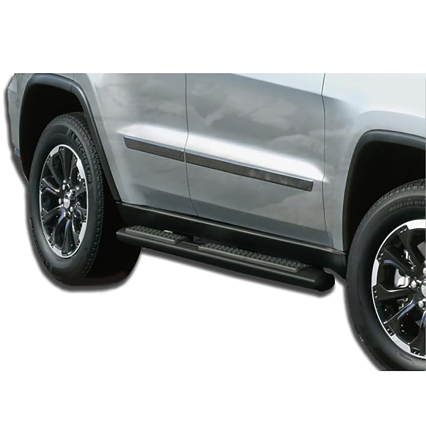 4in Black Horse Side Steps Compatible with 2011-2021 Jeep Grand Cherokee Black (Incl. 22 WK & Excl. Limited X, High Altitude, Summit, SRT, SRT8, Trackhawk and Trailhawk)-9B080203AOV