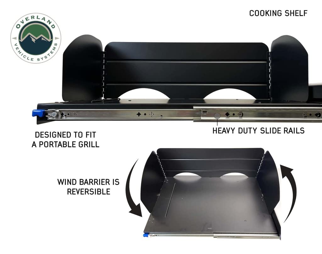 Camp Cargo Box Kitchen Overland Vehicle Systems with Slide Out Sink, Cooking Shelf and Work Station - Aircraft Grade Aluminum with Stainless Steel Hardware - for SUV, Truck, or Trailer