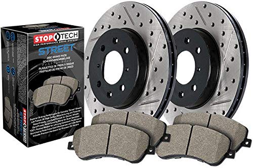 Front Stoptech 938.04004 Drilled & Slotted Street Axle Pack
