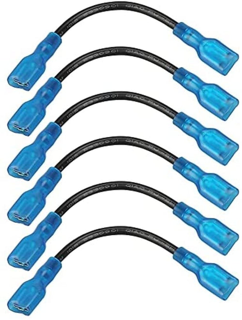 Switch Wire Bulldog Winch 20331- Black Spade to Spade, 16awg, 6pcs