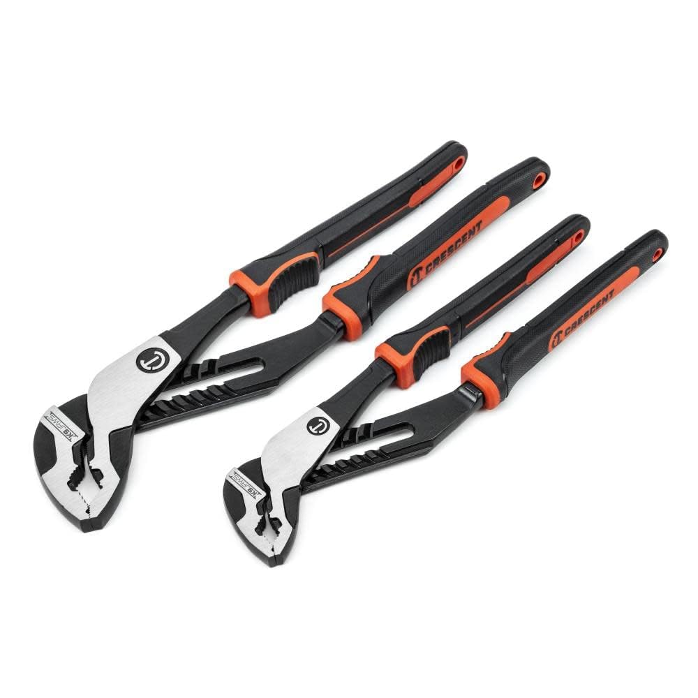 Z2 K9 Crescent V-Jaw Dual Material Tongue & Groove Plier Set - Adjustable Plier Set with 8 Jaw Positions - Premium Hand Tool Set - 2-Piece Set - RTZ2CGVSET2