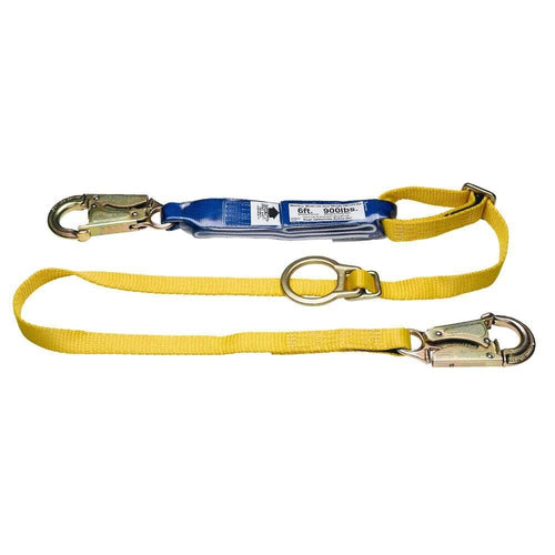 6 Ft. Werner Decoil Tie-Back Adjustable Single Leg Lanyard (Dcell Shock Pack Snaphook 1 In Web)