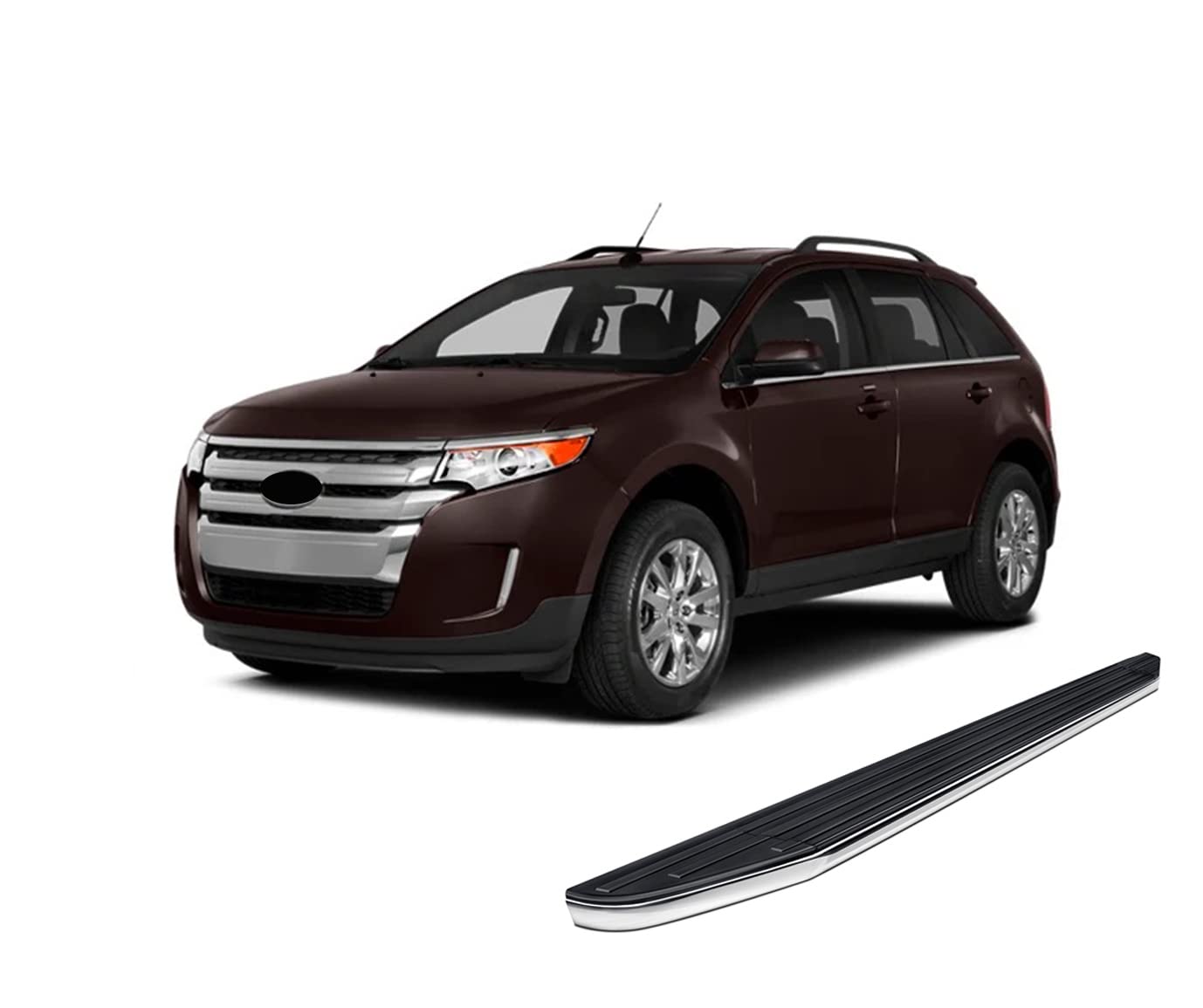 Premium Black Horse Running Boards Black Compatible with 2007-2014 Ford Edge (Excludes Sport and Eco-Booster Models)-PR-FRED