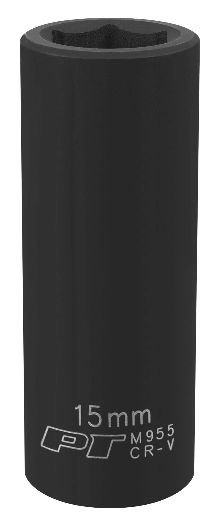 3/8-Inch Performance Tool M955 15mm Deep Wall Impact Socket for Heavy-Duty Automotive Maintenance and Repair