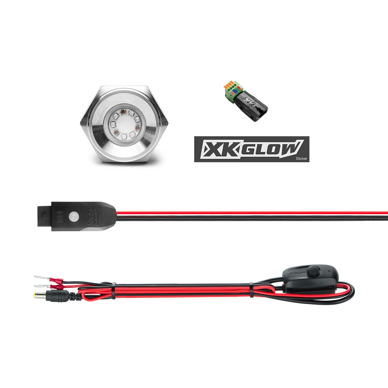 XKGLOW 1PC XK075003-KIT 13W RGB LED Drain Plug Light KIT for Boat