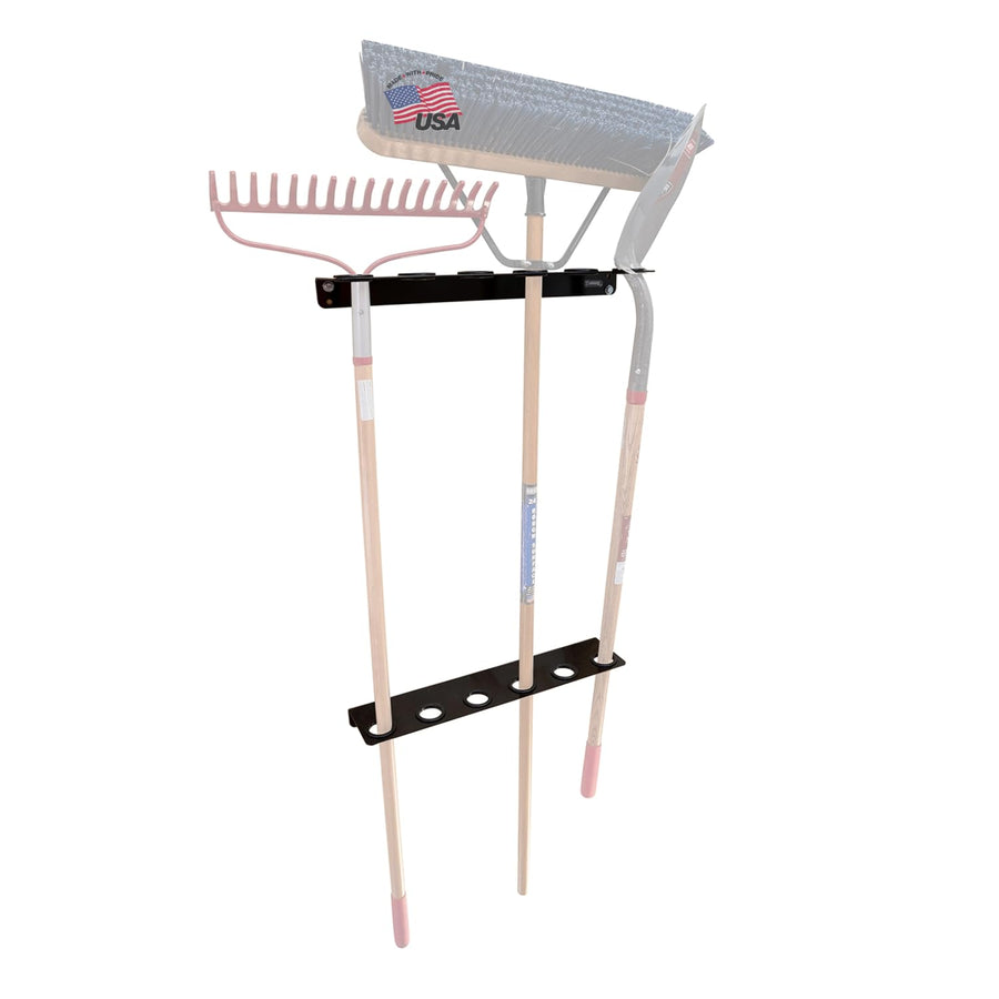 Buyers Products Hand Tool Rack for Enclosed Landscaping Truck Trailers & Garage or Shed Walls Holds 6 Tools, Heavy Duty Steel, Made In the USA, Lawn Care Equipment, Landscape Tools