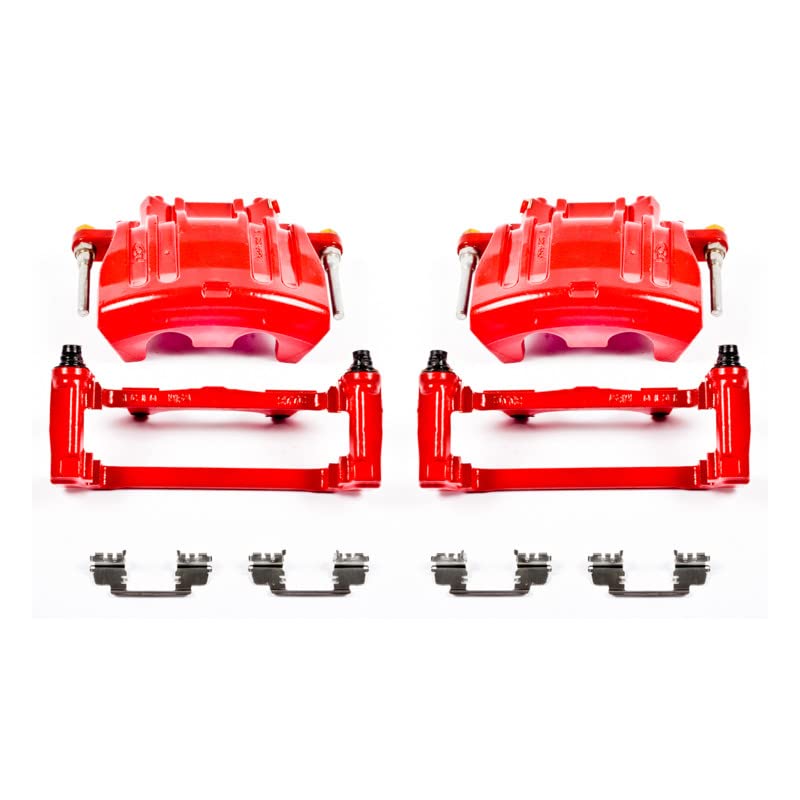 Caliper Set Power Stop for Chrysler 200, Chrysler 300, Dodge Challenger, Dodge Charger [Model Specific] Front Pair of High-Temp Red Powder Coated Calipers S5016A