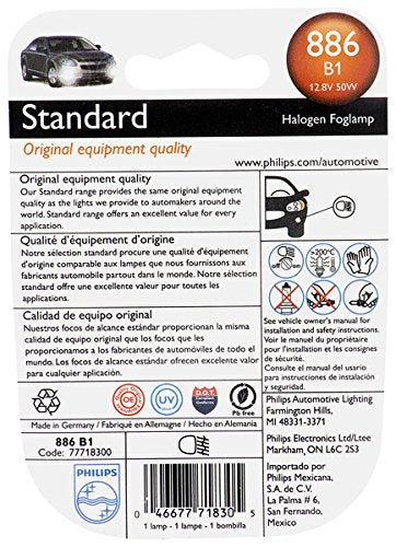 Standard Fog Bulb Philips Automotive Lighting 886 (Pack of 1)