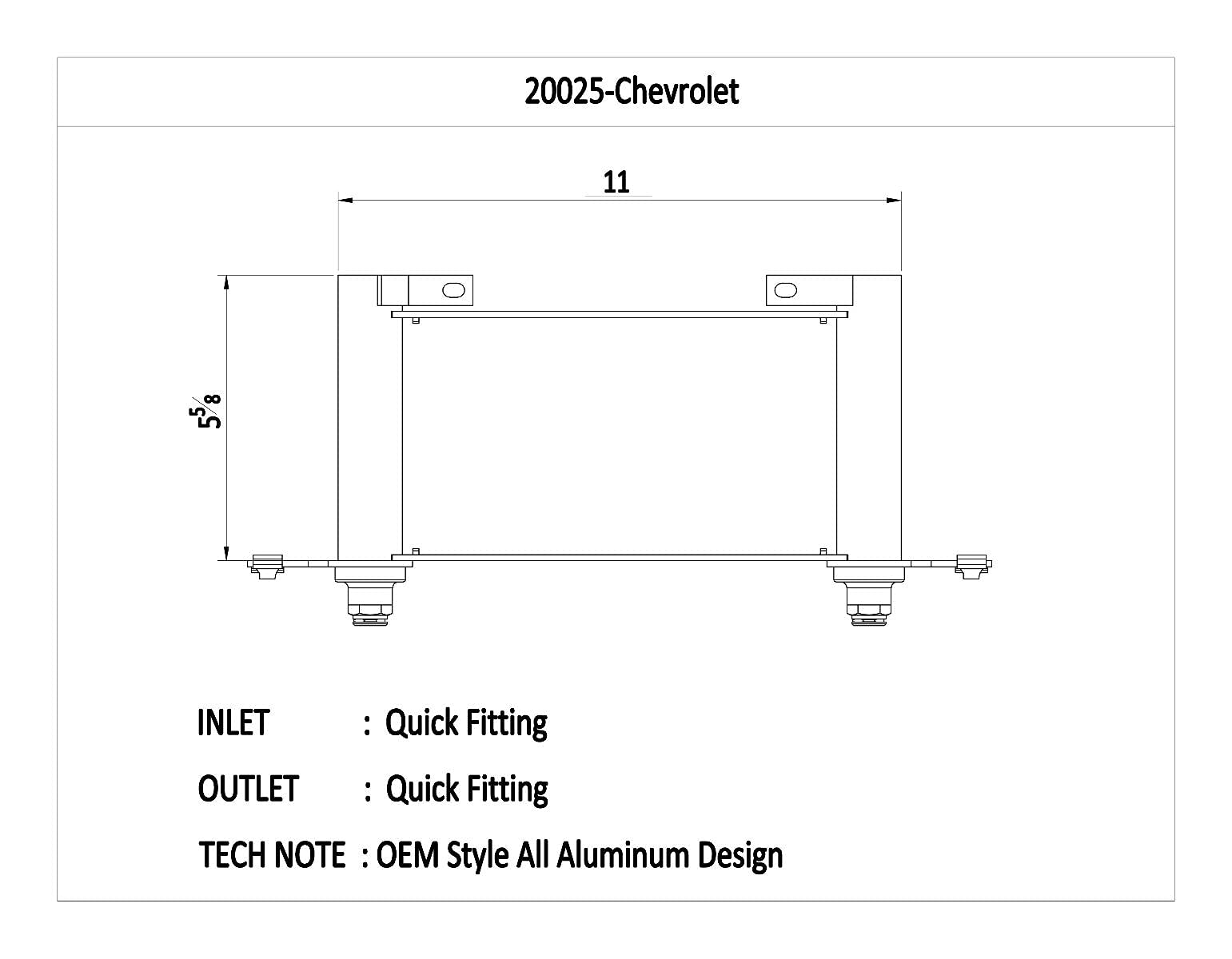 Automatic Transmission Oil Cooler CSF 20025 Aluminum Parallel Flow