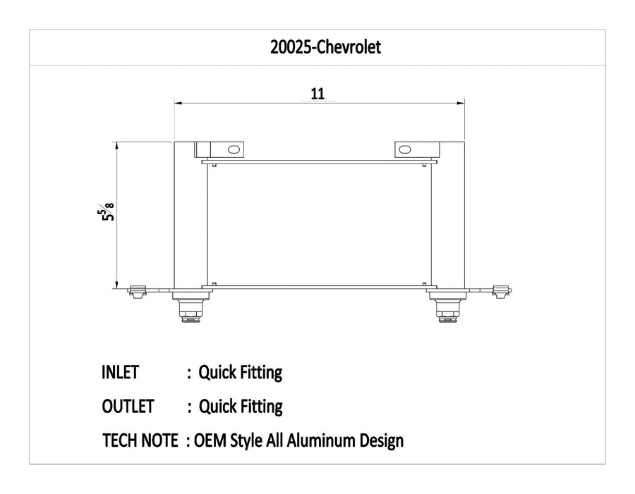 Automatic Transmission Oil Cooler CSF 20025 Aluminum Parallel Flow