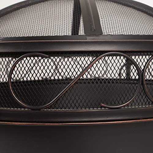 GHP Group Bellora OFW295R Fire Pit, Rubbed Bronze