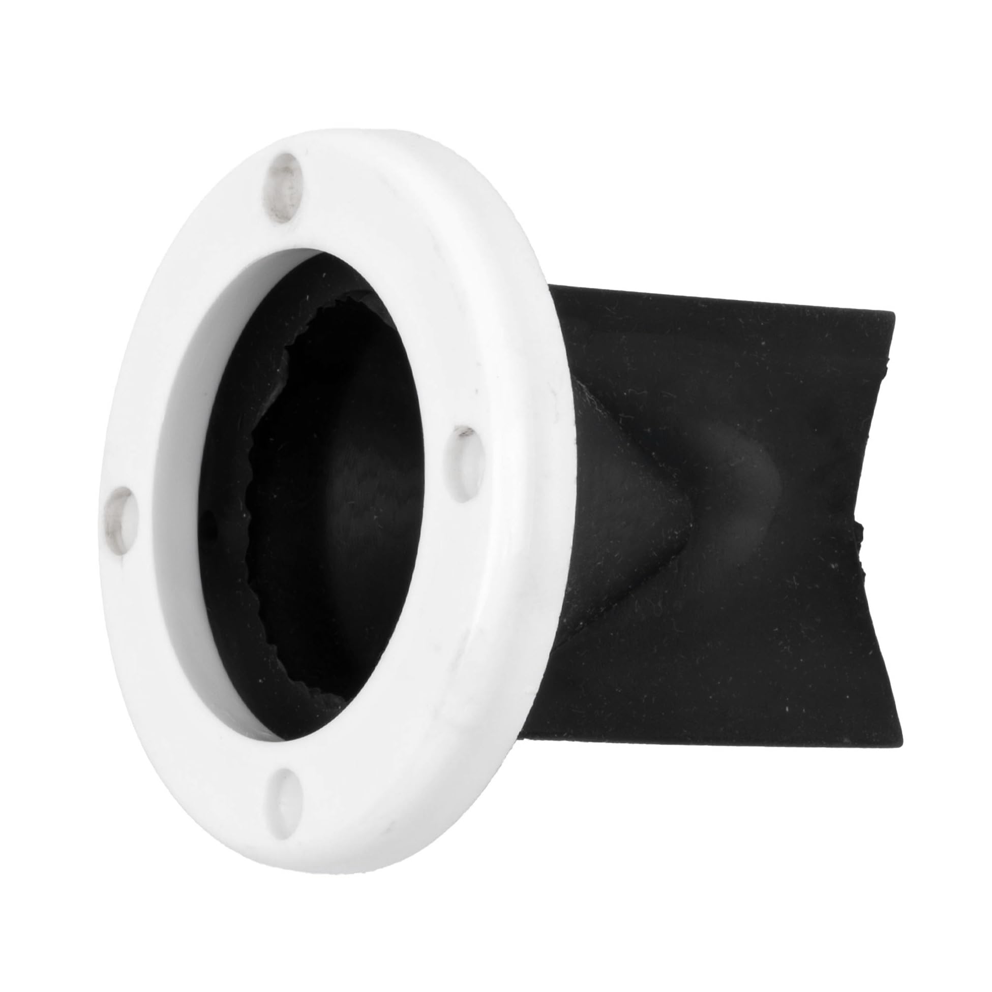 Duck Bill T-H Marine Scupper - White and Black - Universal Replacement for Flapper Scuppers - Seals Underwater Pressure - Fits Standard Drain Tubes - 2-3/4 in Outer Ring Diameter