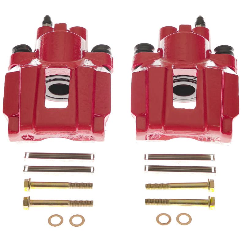 Power Stop Pair of High-Temp Red Powder Coated Calipers Rear For Chrysler Pacifica 2004-2008 [Model Specific]