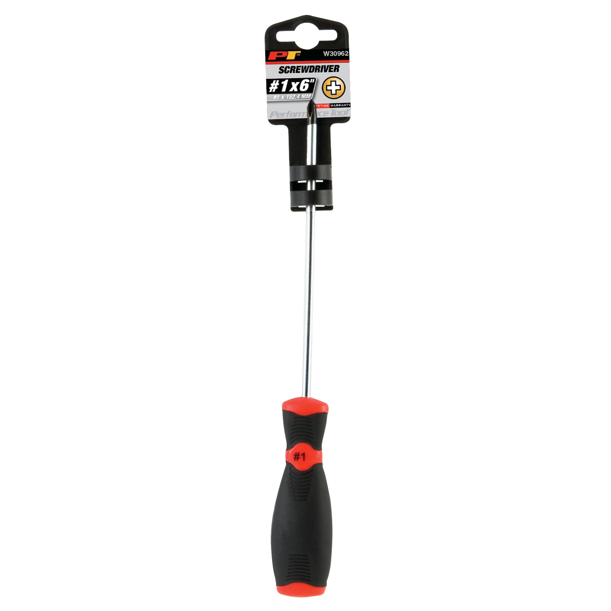 Black & Red Performance Tool W30962 Phillips Screwdriver, #1 x 6-Inch