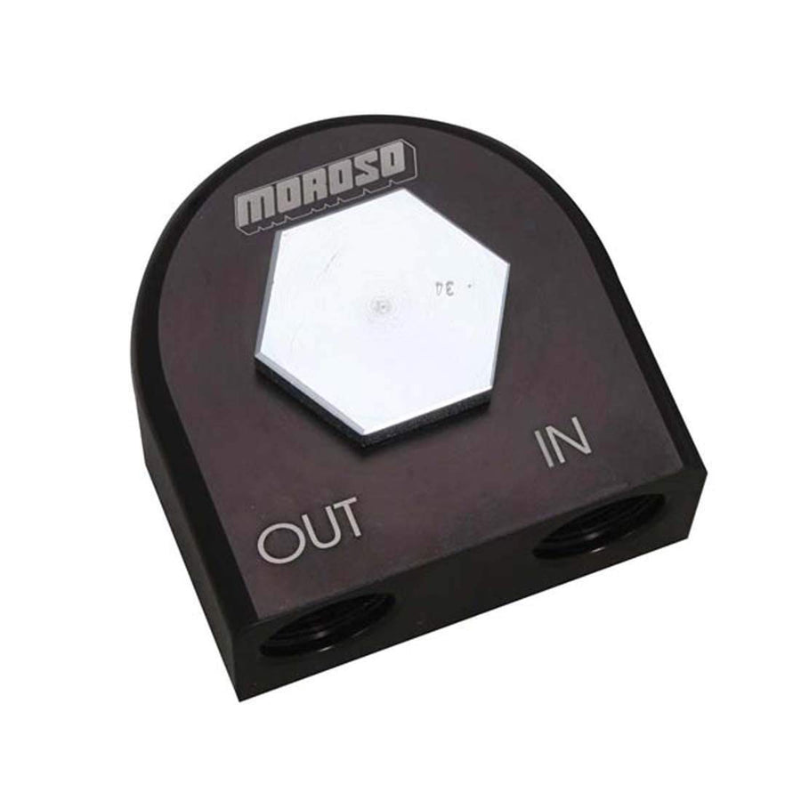 Moroso 90 Degree 23684 18mm 1.5" Thread Remote Oil Filter Adapter
