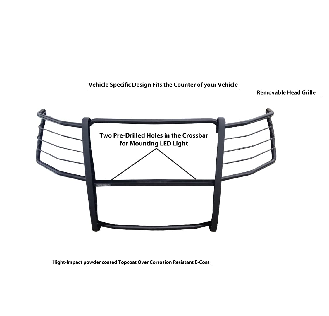 Bumper Guard Modular Black Black Horse Grille Compatible with 2022-2024 Silverado 1500(Excl. 2022 1500 LTD and 22-24 models with super cruise system)-17GT22MA