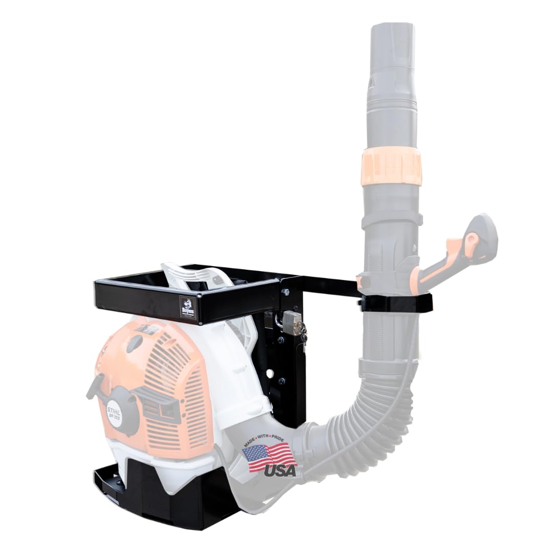 Buyers Products Universal Lockable Backpack Blower Rack For Open & Enclosed Landscape Trailers, Quick Bolt-On Application, Adjustable Height To Fit All Blower Makes & Models, Made In The USA
