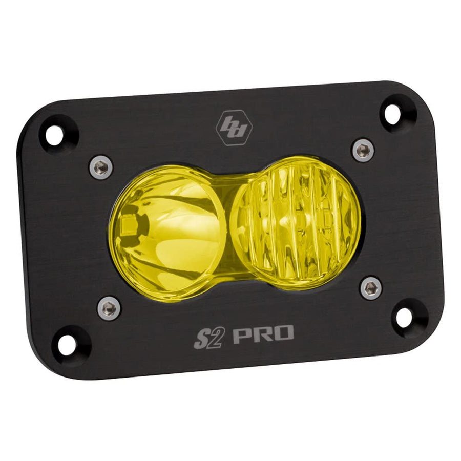Flush Mount Baja Designs S2 Pro LED Black Light Pod (Driving/Combo; Amber)