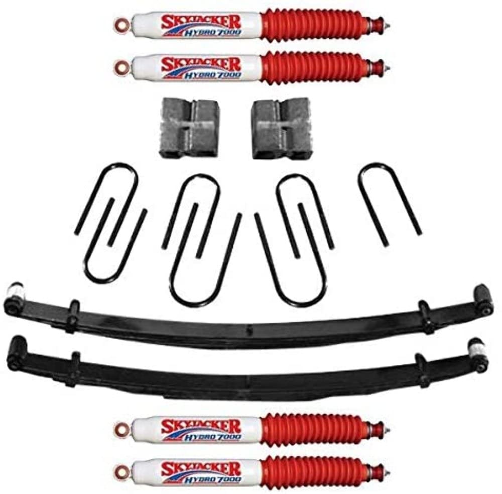Skyjacker Suspension Lift Kit D600CDK-H w/Shock 6 in. Front/4.5 in. Rear Lift Incl. Front Leaf Springs Front/Rear U Bolt Kits Front Bushing Kit Rear Block Suspension Lift Kit w/Shock