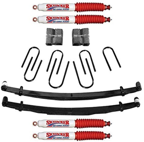 Skyjacker Suspension Lift Kit D600CDK-H w/Shock 6 in. Front/4.5 in. Rear Lift Incl. Front Leaf Springs Front/Rear U Bolt Kits Front Bushing Kit Rear Block Suspension Lift Kit w/Shock