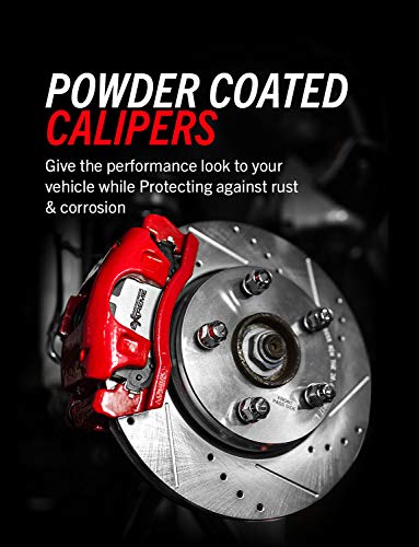 Power Stop S5030 Rear High-Temp Pair of Red Powder Coated Calipers For Cadillac Escalade Chevy Avalanche Silverado 1500 Suburban 1500 Tahoe Sierra 1500 Yukon XL 1500 Yukon Denali