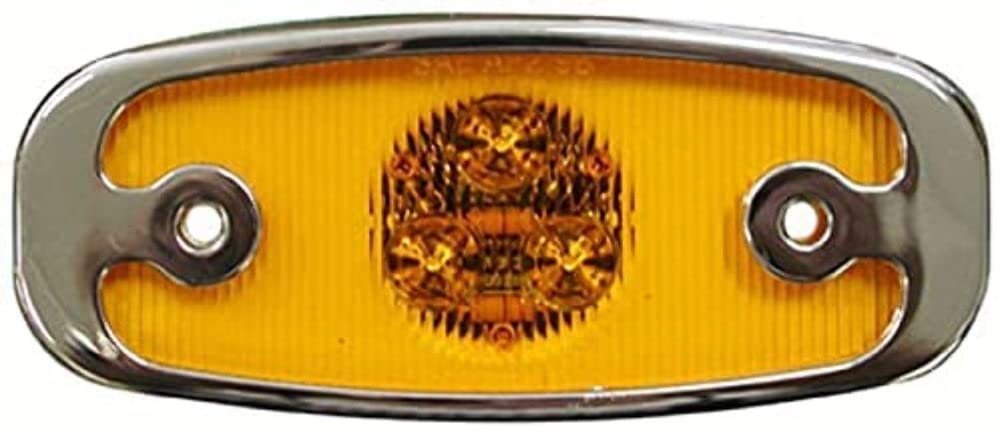 V133XA Peterson Manufacturing Chrome 4.75"x2" Strobe Light (LED M/C P2 Oval with Bzl), 1 Pack