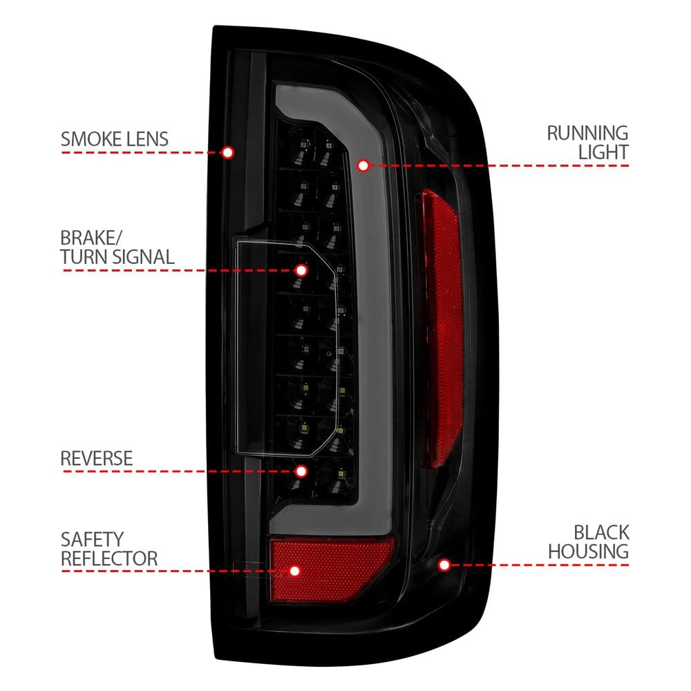 15-21 GMC Canyon ANZO LED Taillights w/Light Bar Black Housing Smoke Lens (311403)