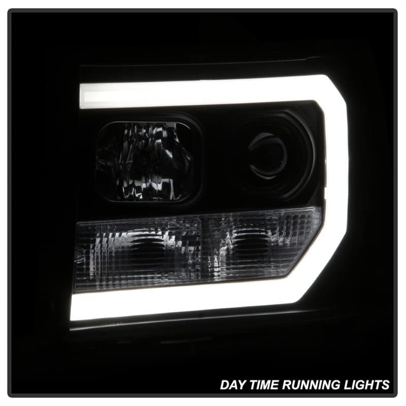 GMC Sierra 1500/2500/3500 07-13 Spyder Auto 5083630 / GMC Sierra Denali 08-13 / GMC Sierra 2500HD/3500HD 07-13 Version 2 Projector Headlights - Light Bar DRL LED - Black