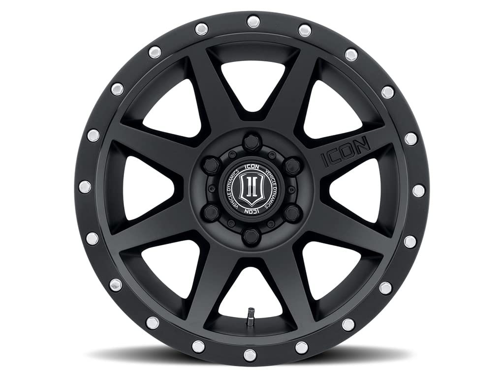 18 x 9/5 x 5 ICON Alloys Rebound, Satin Black, 12mm Offset, 4.5" BS, 1818907345SB
